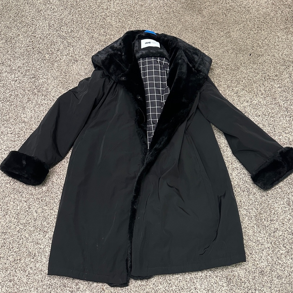 Jane Post Black Faux Fur Coat